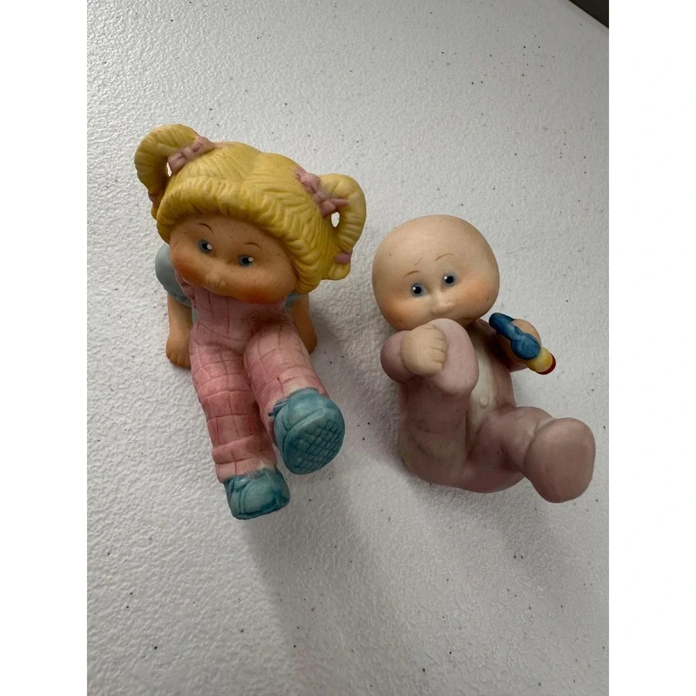 Vintage 1984‎ Cabbage Patch Girl Baby Retro Figurine Set Porcelain OAA Inc 84th